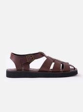 Organic Handloom Dark Brown Leather Gurkha