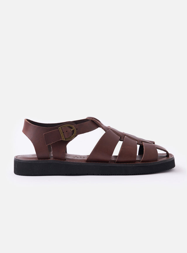 Organic Handloom Dark Brown Leather Gurkha