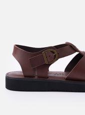 Organic Handloom Dark Brown Leather Gurkha