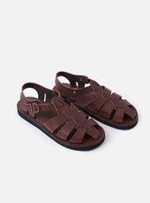 Organic Handloom Dark Brown Leather Gurkha