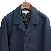 Belted Atelier Jacket In Herringbone Linen