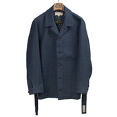 Belted Atelier Jacket In Herringbone Linen