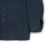 Belted Atelier Jacket In Herringbone Linen