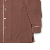Ellen Piped Pajama Shirt In Rayon And Poly