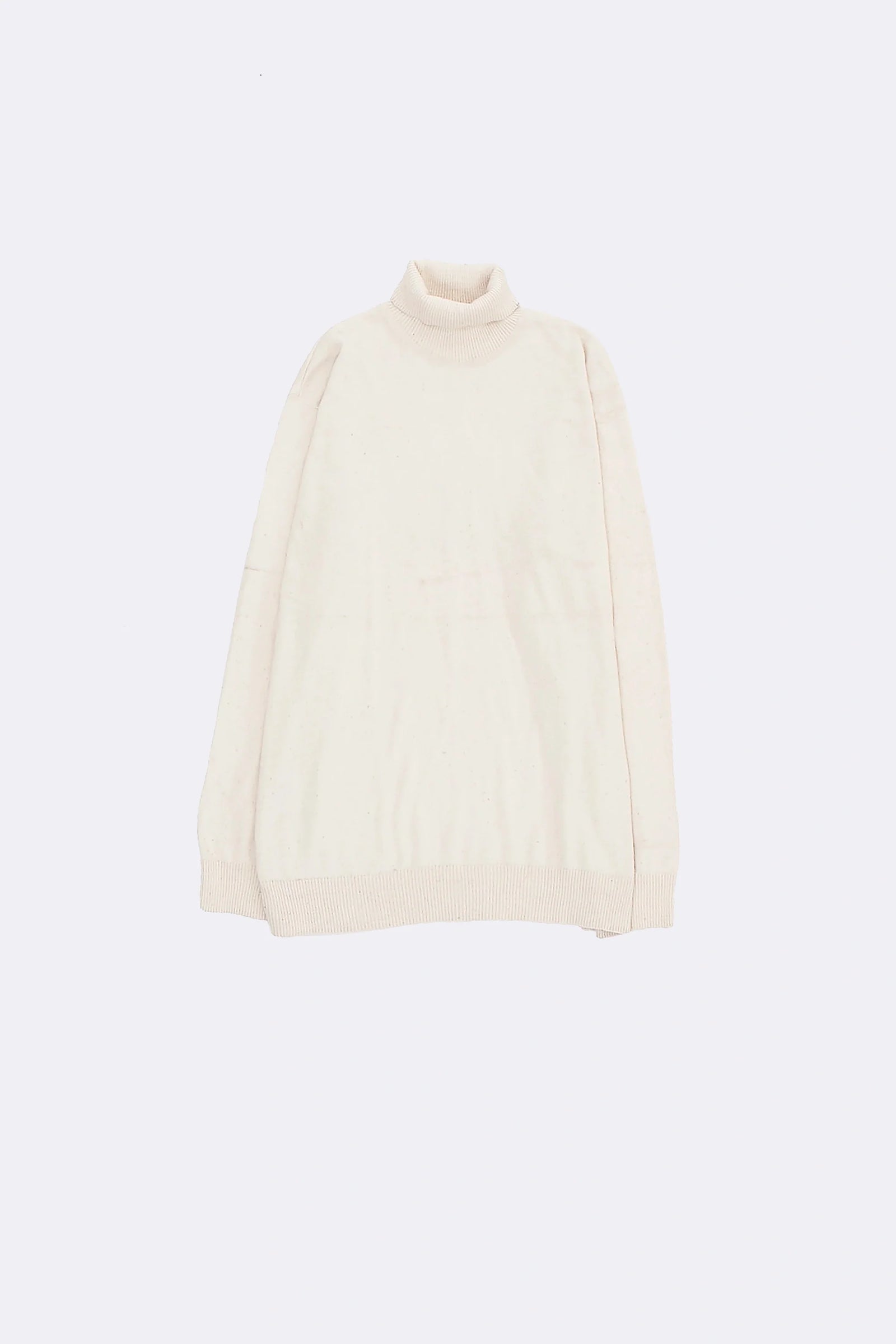 Undyed Turtleneck Full Sleeve Cotton Sweater
