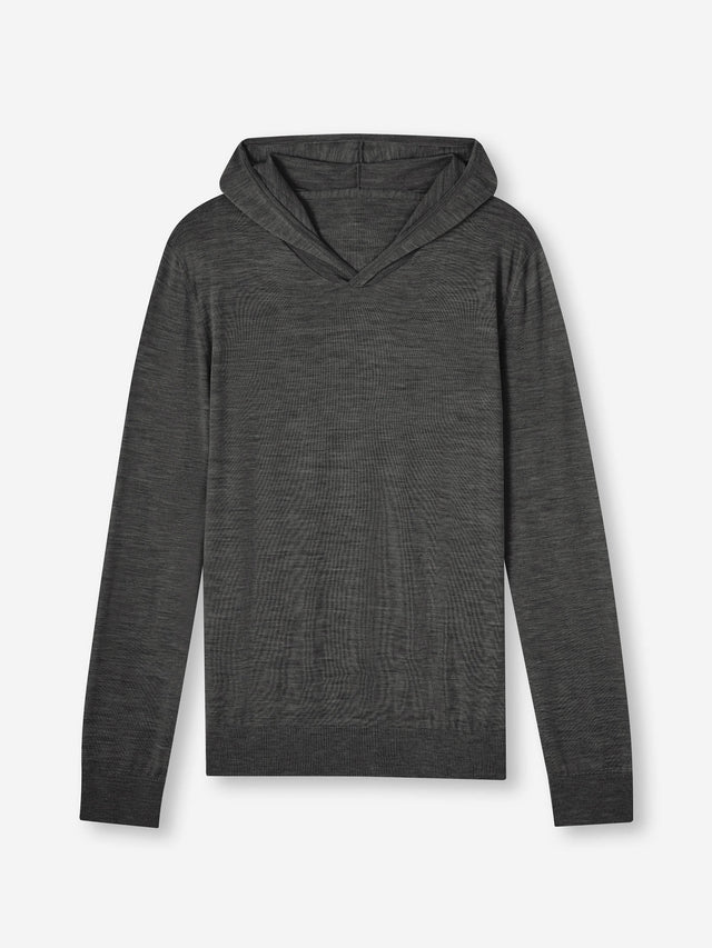 Men's Pullover Hoodie Orson Merino Wool Charcoal