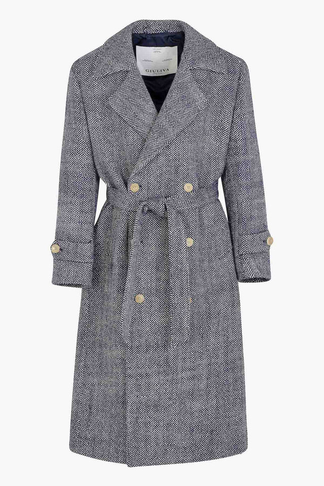 Jacques Trench Coat in Wool Herringbone
