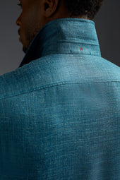 Wool Silk and Linen Four Pockets Overshirt