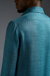 Wool Silk and Linen Four Pockets Overshirt