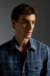 Silk Linen and Wool Donegal Four Pockets Overshirt