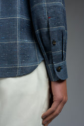 Silk Linen and Wool Donegal Four Pockets Overshirt