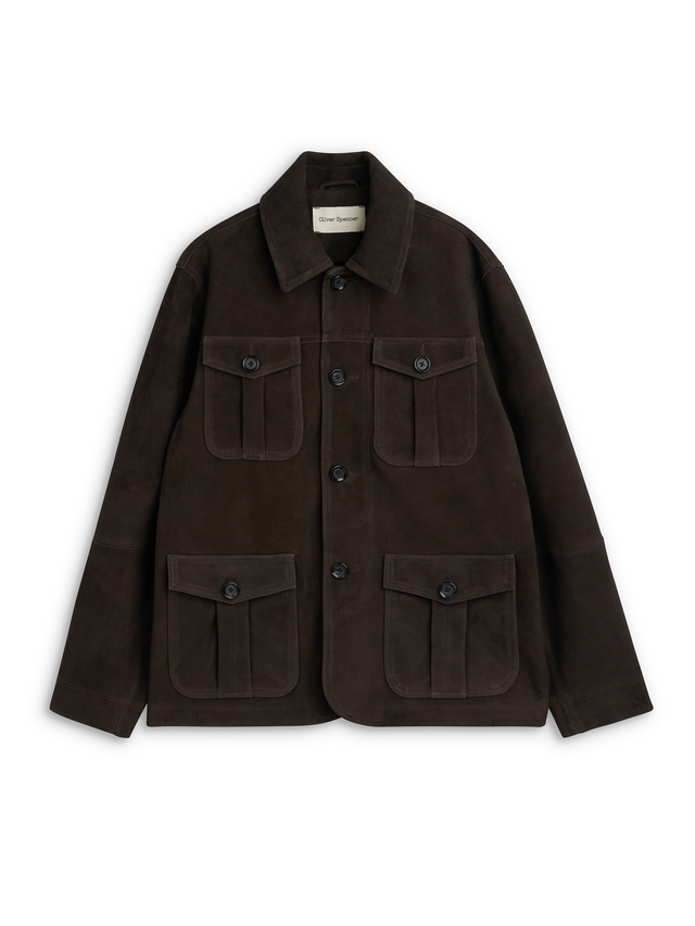 Shawcross Jacket Suede Chocolate Brown