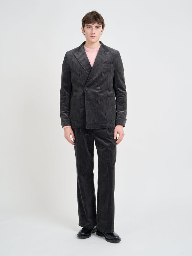 Deakin Cord Grey Double Breasted Suit