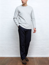 Heavy Long Sleeve Plain T Shirt Tavistock Grey