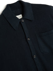 Short Sleeve Mawes Knitted Shirt Nicholson Navy
