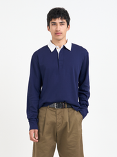 Heavy Long Sleeve Rugby Top Parton Blue