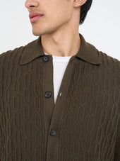 Short Sleeve Rossell Knitted Shirt Penrose Brown