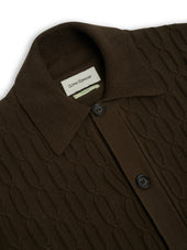 Short Sleeve Rossell Knitted Shirt Penrose Brown
