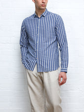Clerkenwell Tab Shirt Pool Navy