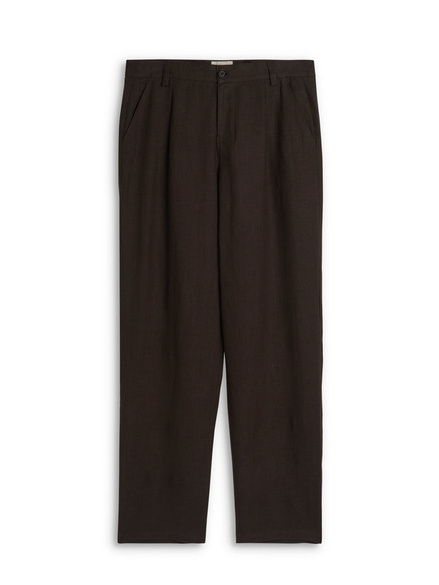 Morton Pleated Trousers Coney Brown