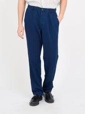 Morton Pleated Trousers Faye Indigo Blue