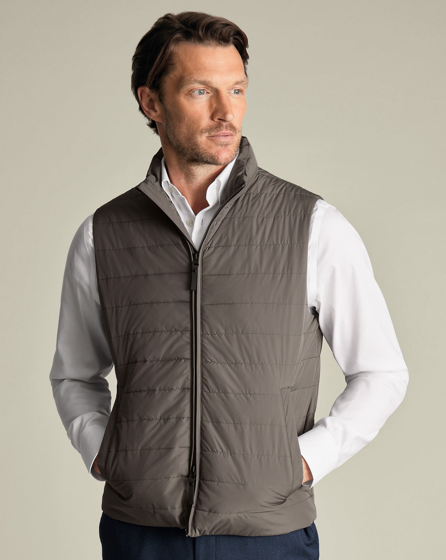 Lightweight Quilted Vest Gray