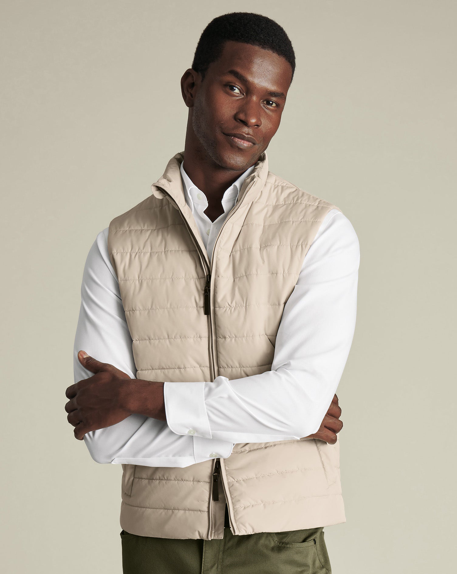 Veste Sans Manches Matelass E L G Re Gris Galet