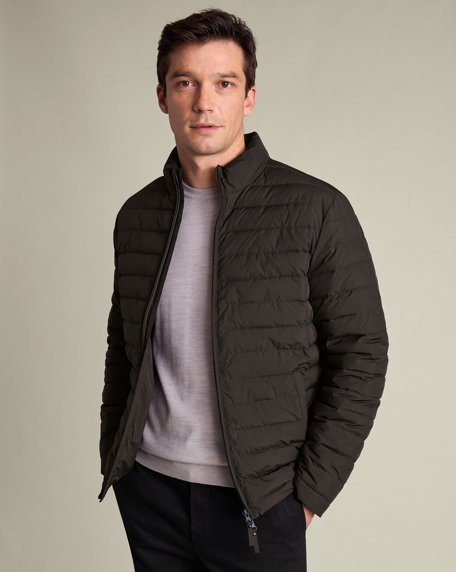 Lightweight Quilted Jacket Brown
