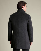 Pure Wool Funnel Neck Overcoat
