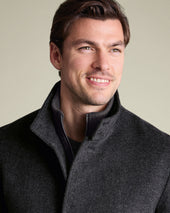 Pure Wool Funnel Neck Overcoat