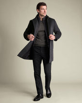 Pure Wool Funnel Neck Overcoat