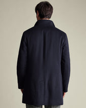 Pure Wool Funnel Neck Overcoat
