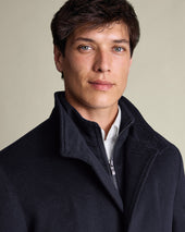 Pure Wool Funnel Neck Overcoat