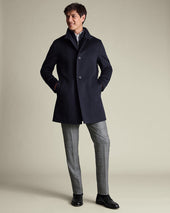 Pure Wool Funnel Neck Overcoat
