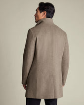 Pure Wool Funnel Neck Overcoat