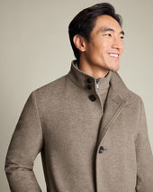 Pure Wool Funnel Neck Overcoat