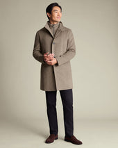 Pure Wool Funnel Neck Overcoat
