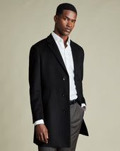 Pure Wool Overcoat - Black