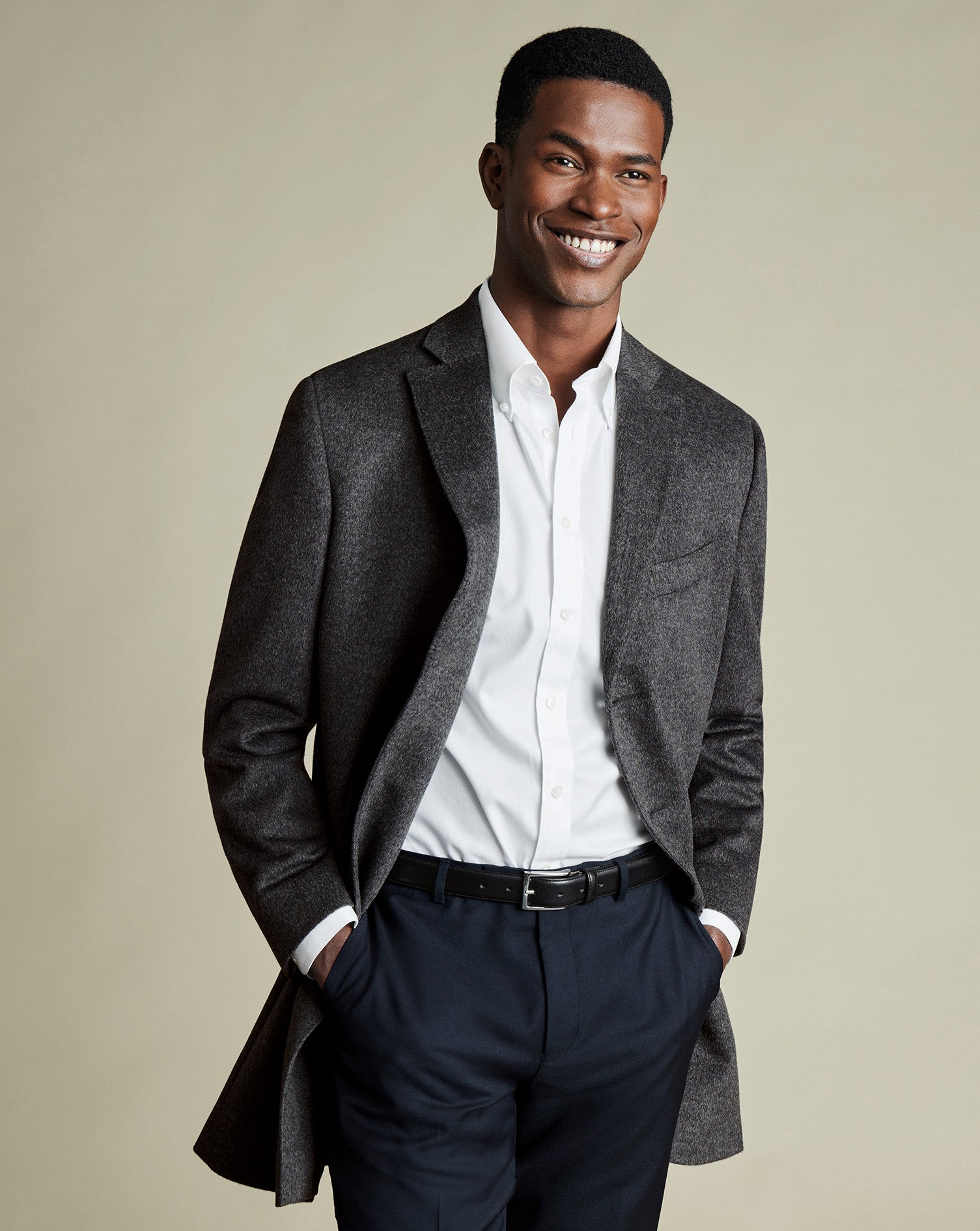 Pure Wool Overcoat Dark Gray