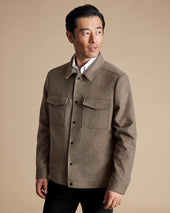Oatmeal Wool Harrington Jacket