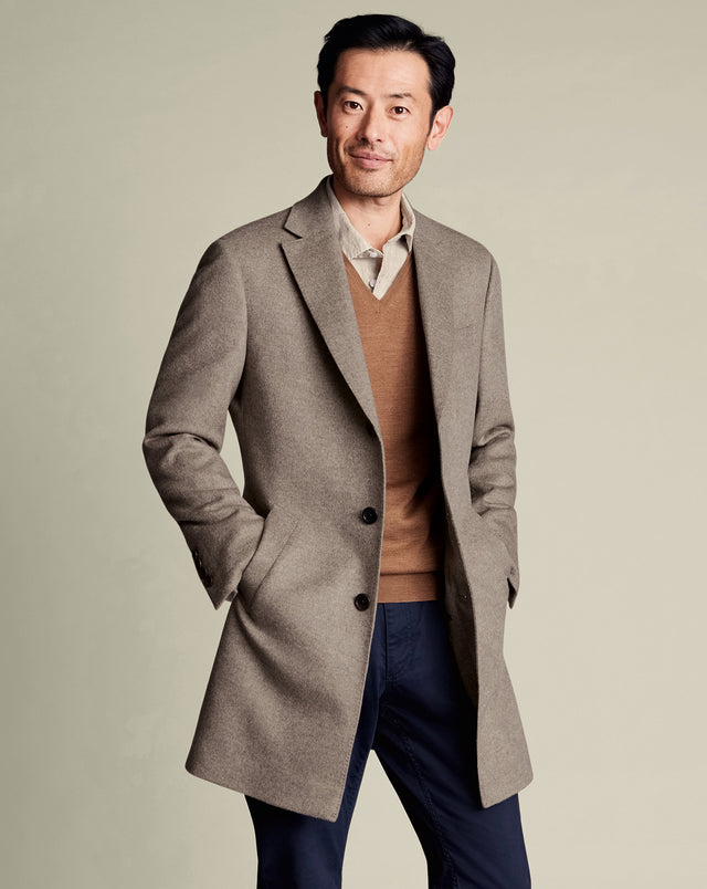 Pure Wool Overcoat - Oatmeal