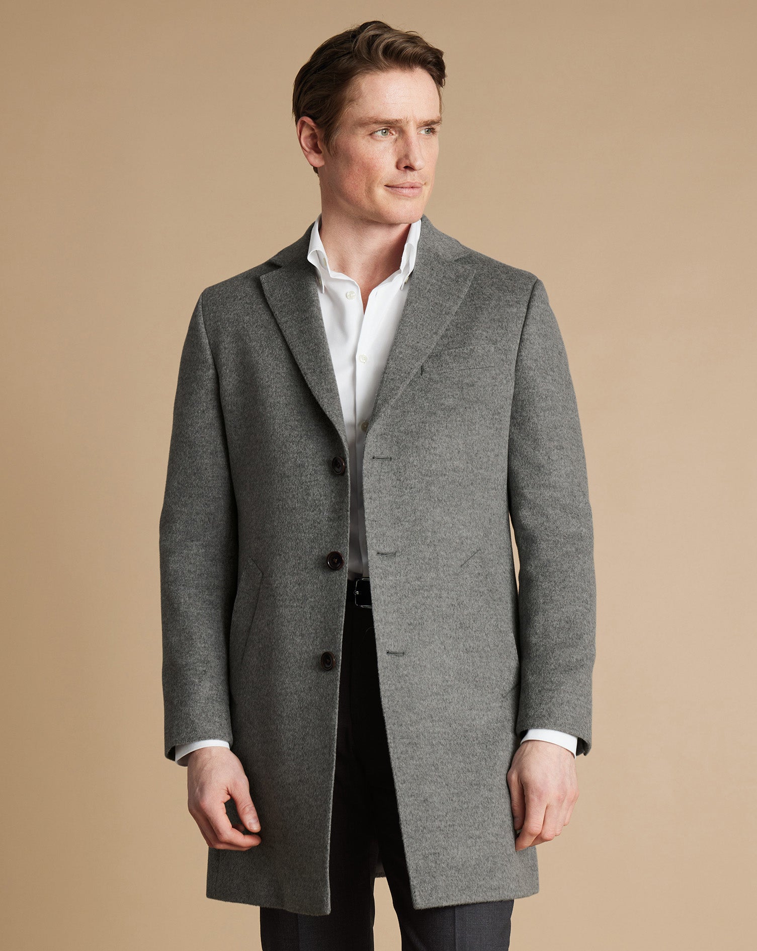 Pure Wool Overcoat Grey