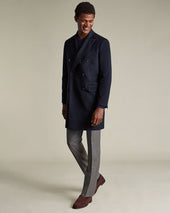 Double Breasted Pure Wool Overcoat