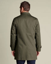 Showerproof Cotton Raincoat Green