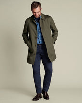 Showerproof Cotton Raincoat Green