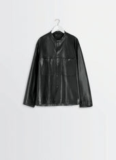 Leather Collarstand Overshirt