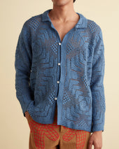 Overdye Crochet Shirt - Petrol