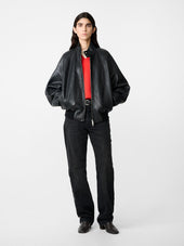 Over Leather Jacket In