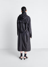 Hooded Raincoat In Light Nylon