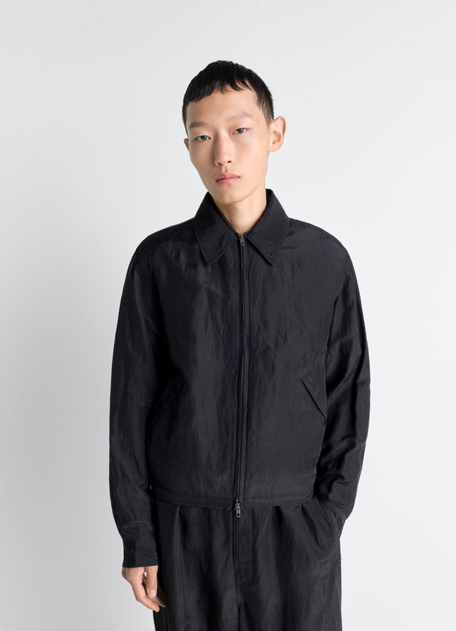 SHORT BLOUSON IN LINEN VISCOSE